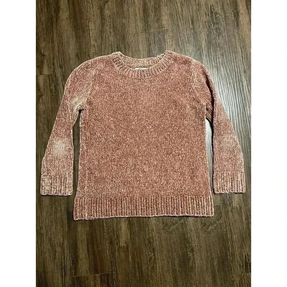 Orvis Womans Chenille Crewneck Pullover Super Soft Sweater Pink‎ Large